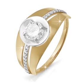 Золотое кольцо КЮЗ Del'ta D112198 с фианитом D112198 фото
