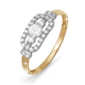 Золотое кольцо КЮЗ Del'ta D112207 с фианитом D112207 фото