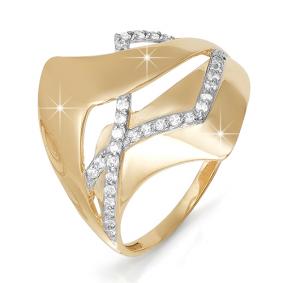 Золотое кольцо КЮЗ Del'ta D112213 с фианитом D112213 фото