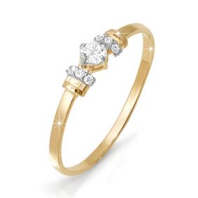 Золотое кольцо КЮЗ Del'ta D112218 с фианитом D112218 фото