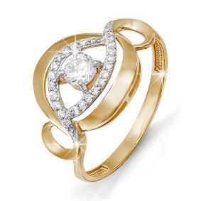 Золотое кольцо КЮЗ Del'ta D112290 с фианитом D112290 фото