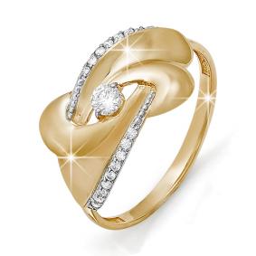 Золотое кольцо КЮЗ Del'ta D112300 с фианитом D112300 фото