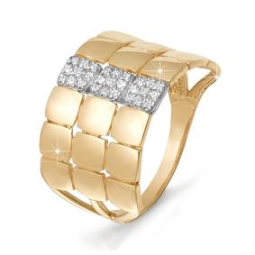 Золотое кольцо КЮЗ Del'ta D112309 с фианитом D112309 фото