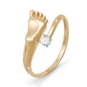 Золотое кольцо КЮЗ Del'ta D112343 с фианитом D112343 фото