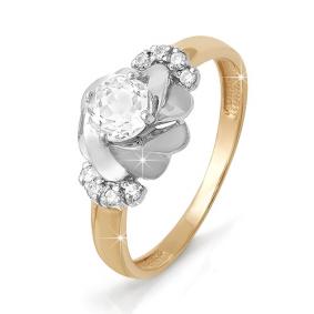 Золотое кольцо КЮЗ Del'ta D112366 с фианитом D112366 фото