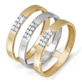 Золотое кольцо КЮЗ Del'ta D112390 с фианитом D112390 фото