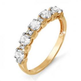 Золотое кольцо КЮЗ Del'ta D112407 с фианитом D112407 фото