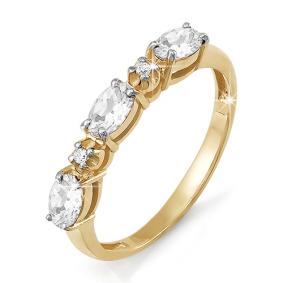 Золотое кольцо КЮЗ Del'ta D112410 с фианитом D112410 фото