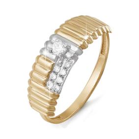 Золотое кольцо КЮЗ Del'ta D112526 с фианитом D112526 фото