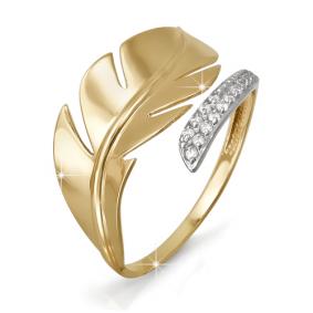 Золотое кольцо КЮЗ Del'ta D112528 с фианитом D112528 фото