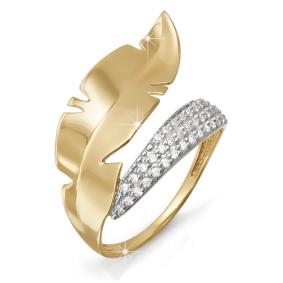 Золотое кольцо КЮЗ Del'ta D112540 с фианитом D112540 фото