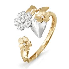 Золотое кольцо КЮЗ Del'ta D112541 с фианитом D112541 фото