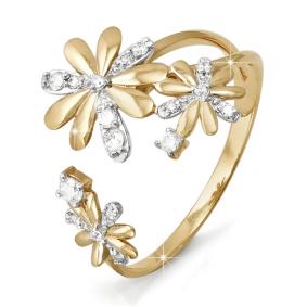 Золотое кольцо КЮЗ Del'ta D112544 с фианитом D112544 фото