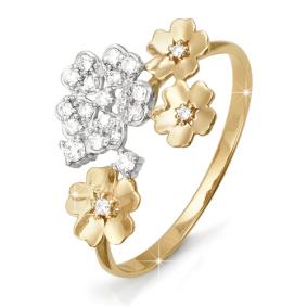 Золотое кольцо КЮЗ Del'ta D112547 с фианитом D112547 фото