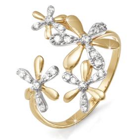 Золотое кольцо КЮЗ Del'ta D112548 с фианитом D112548 фото