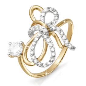 Золотое кольцо КЮЗ Del'ta D112549 с фианитом D112549 фото