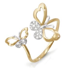 Золотое кольцо КЮЗ Del'ta D112554 с фианитом D112554 фото