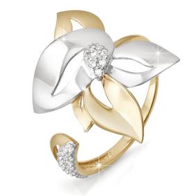 Золотое кольцо КЮЗ Del'ta D112562 с фианитом D112562 фото