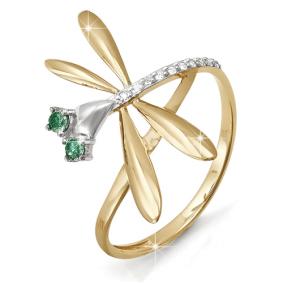 Золотое кольцо КЮЗ Del'ta D112569 с фианитом D112569 фото