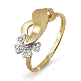 Золотое кольцо КЮЗ Del'ta D112579 с фианитом D112579 фото