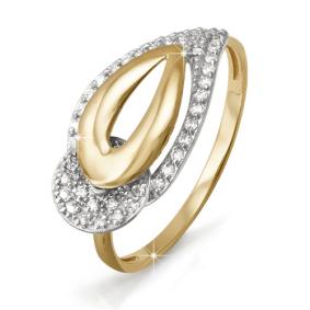 Золотое кольцо КЮЗ Del'ta D112580 с фианитом D112580 фото