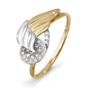 Золотое кольцо КЮЗ Del'ta D112582 с фианитом D112582 фото