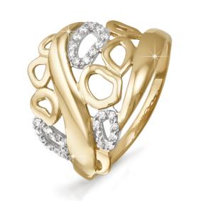 Золотое кольцо КЮЗ Del'ta D112591 с фианитом D112591 фото