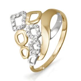 Золотое кольцо КЮЗ Del'ta D112594 с фианитом D112594 фото