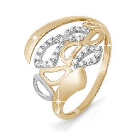 Золотое кольцо КЮЗ Del'ta D112597 с фианитом D112597 фото