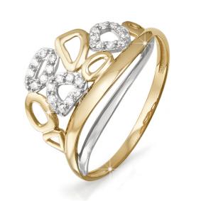 Золотое кольцо КЮЗ Del'ta D112598 с фианитом D112598 фото