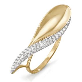 Золотое кольцо КЮЗ Del'ta D112643 с фианитом D112643 фото