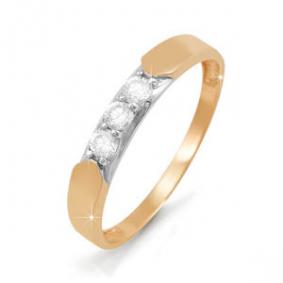 Золотое кольцо КЮЗ Del'ta D112692 с фианитом D112692 фото