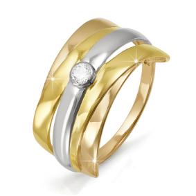 Золотое кольцо КЮЗ Del'ta D112699 с фианитом D112699 фото