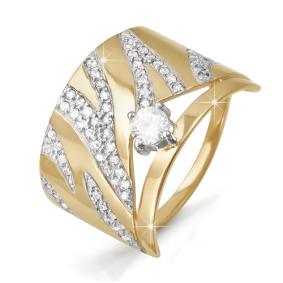 Золотое кольцо КЮЗ Del'ta D112720 с фианитом D112720 фото