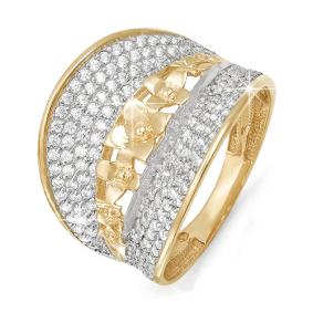 Золотое кольцо КЮЗ Del'ta D112728 с фианитом D112728 фото