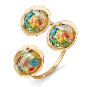 Золотое кольцо КЮЗ Del'ta D112731 с муранским стеклом D112731 фото