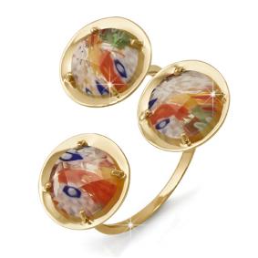 Золотое кольцо КЮЗ Del'ta D112732 с муранским стеклом D112732 фото