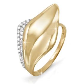 Золотое кольцо КЮЗ Del'ta D112751 с фианитом D112751 фото