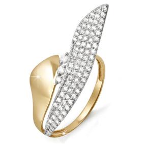 Золотое кольцо КЮЗ Del'ta D112754 с фианитом D112754 фото