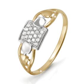 Золотое кольцо КЮЗ Del'ta D112760 с фианитом D112760 фото