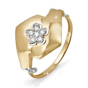 Золотое кольцо КЮЗ Del'ta D112764 с фианитом D112764 фото