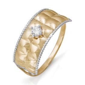 Золотое кольцо КЮЗ Del'ta D112767 с фианитом D112767 фото