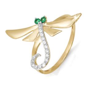 Золотое кольцо КЮЗ Del'ta D112781 с фианитом D112781 фото