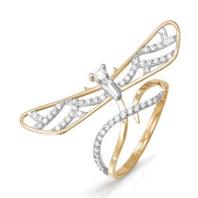 Золотое кольцо КЮЗ Del'ta D112787 с фианитом D112787 фото