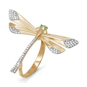 Золотое кольцо КЮЗ Del'ta D112790 с фианитом и кварцем D112790 фото