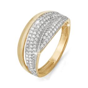 Золотое кольцо КЮЗ Del'ta D112859 с фианитом D112859 фото