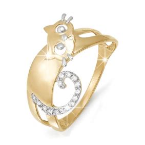 Золотое кольцо КЮЗ Del'ta D112870 с фианитом D112870 фото