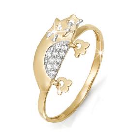 Золотое кольцо КЮЗ Del'ta D112871 с фианитом D112871 фото