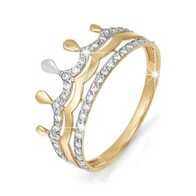 Золотое кольцо КЮЗ Del'ta D112877 с фианитом D112877 фото