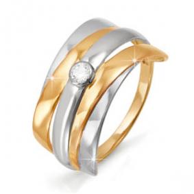 Золотое кольцо КЮЗ Del'ta D112881 с фианитом D112881 фото